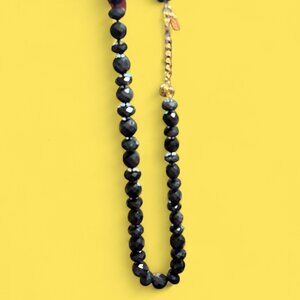 LOW START -KATE SPADE VINTAGE BLACK BEADS WITH BLACK AND GOLD UNBRANDED EARRINGS